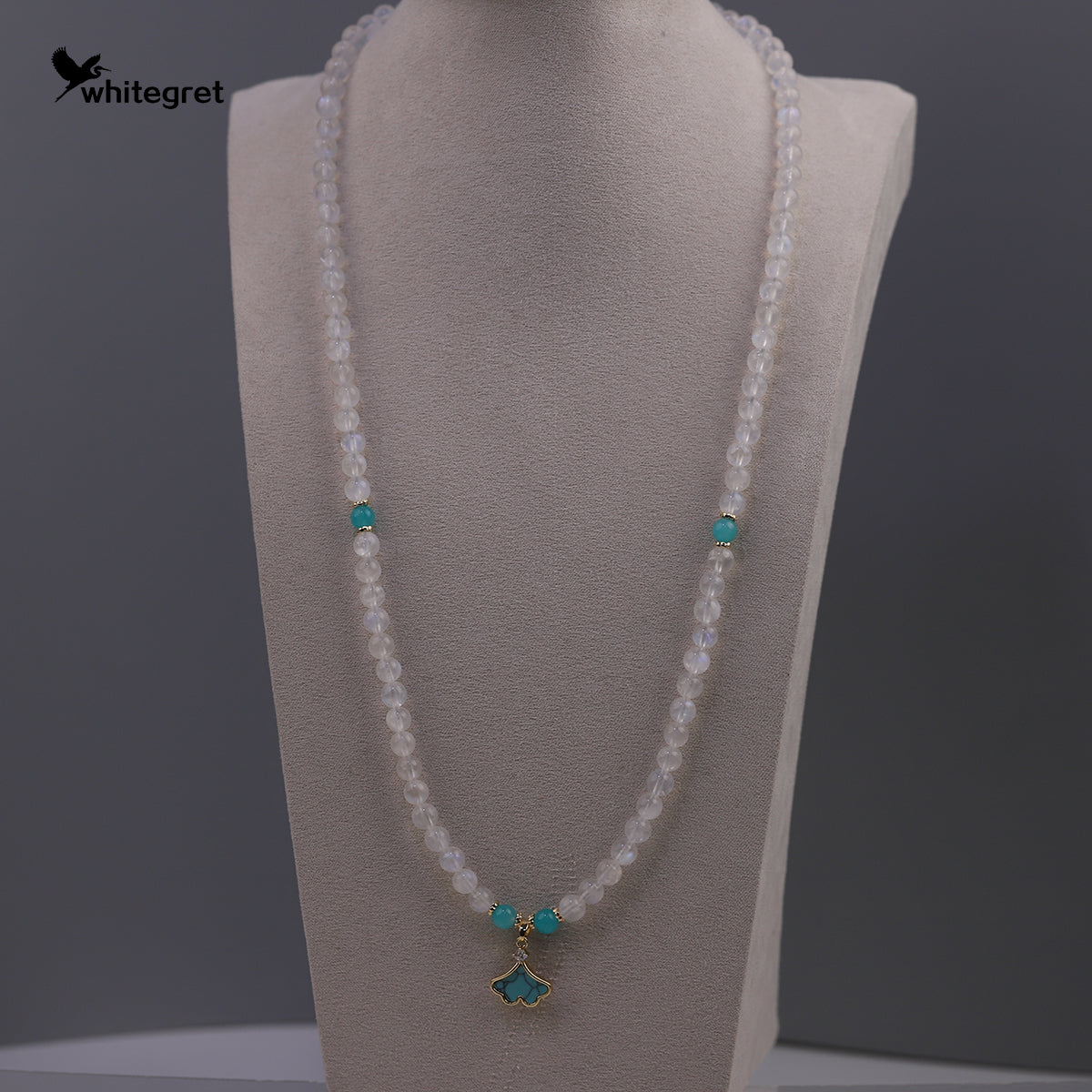 [WG0201] Moonstone & Amazonite Necklace