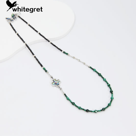 [WG0050] Natural Crystal Malachite & Black Spinel Necklace new original design 2024 jnew fashion girl bracelet valent Birthday Daily gifts