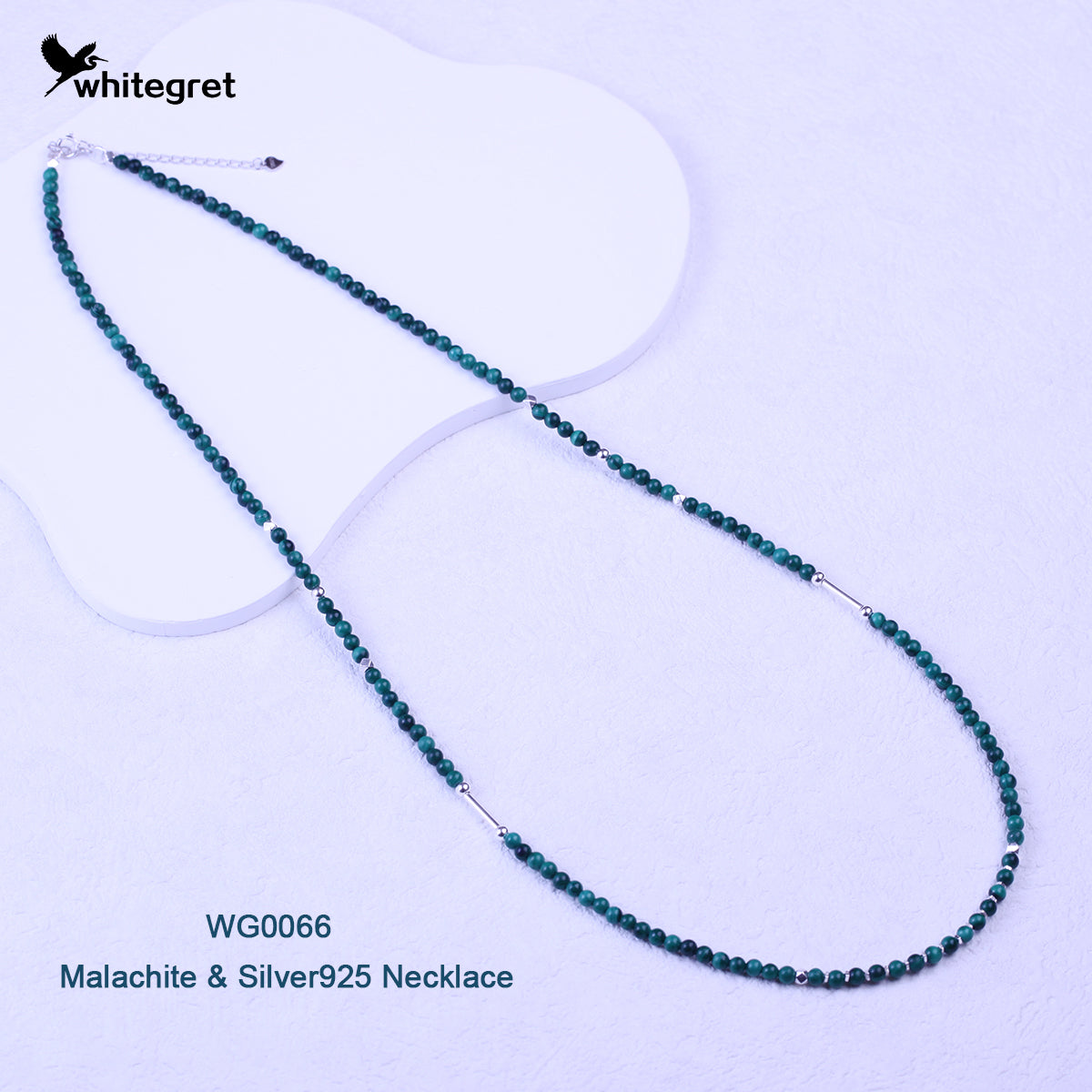 [WG0066] Natural Malachite & Silver925 Necklace new original handmade design 2024 fashion jewelry diy Daily Birthday girl gifts