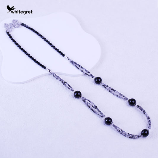 [WG0068] Natural  Black Tourmaline & Black Quartz Rutilated Necklace 2024 new fashion handmade jewelry diy girl Daily Birthday gifts