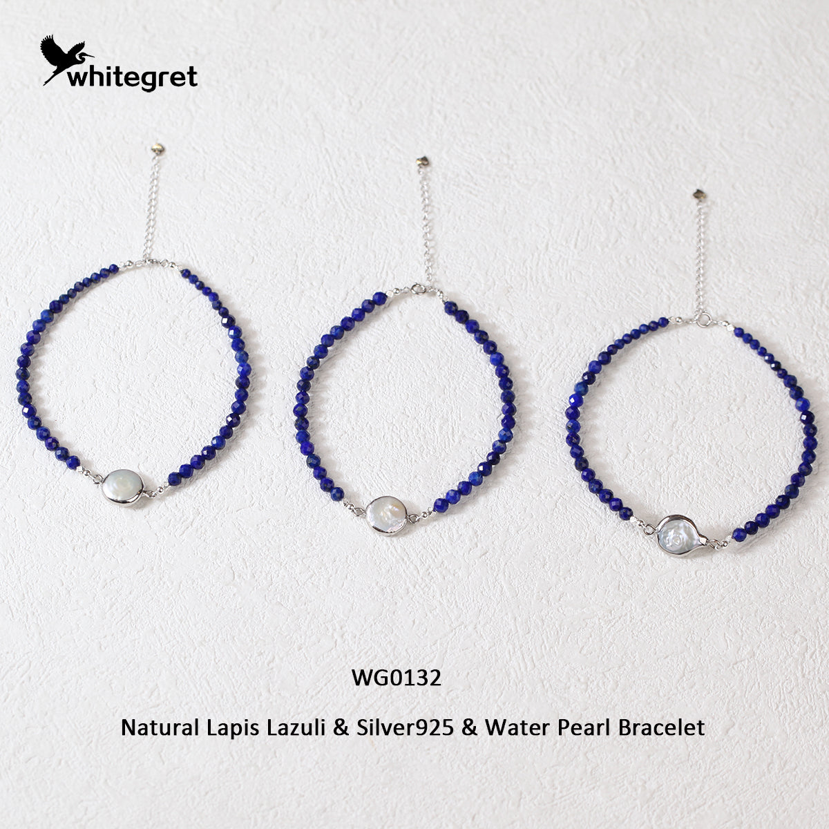 [WG0132] Lapis Lazuli & Silver925 Bracelet