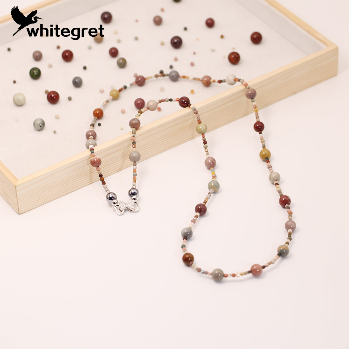 [WG0155]High Quality Handmade Natural Colorful Alashan Necklace