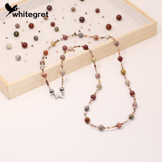 [WG0155]High Quality Handmade Natural Colorful Alashan Necklace
