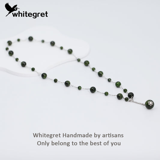 [WG0177] Handmade Natural Diopside & Silver925 Necklace Bracelet and set