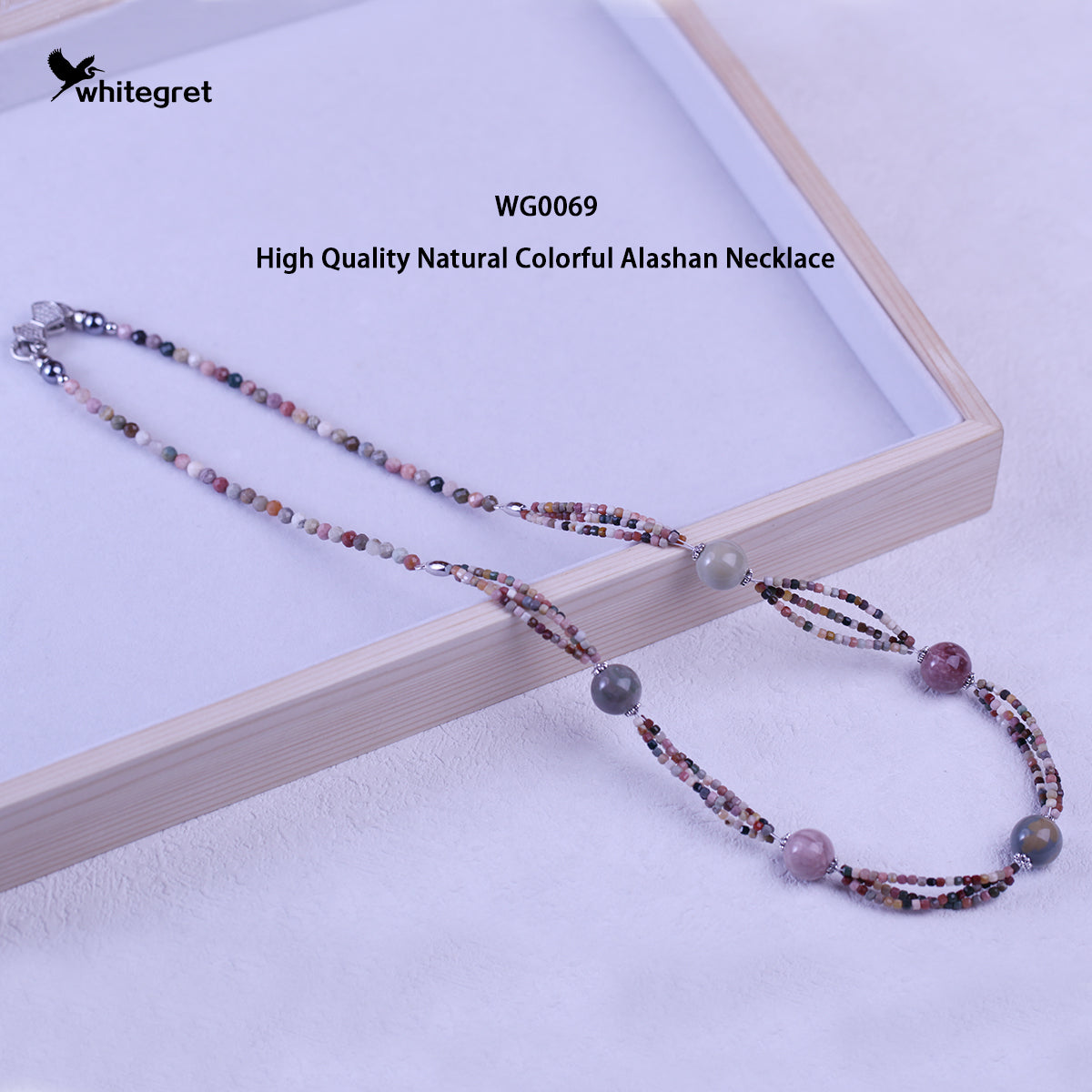 [WG0069] Natural Colorful Alashan Necklace  high quality new original handmade design 2024 fashion jewelry diy girl Daily Birthday gifts