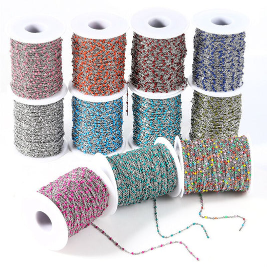 WG1005  Enamel Chain-Vacuum Plating Waterproof Stainless Steel chain