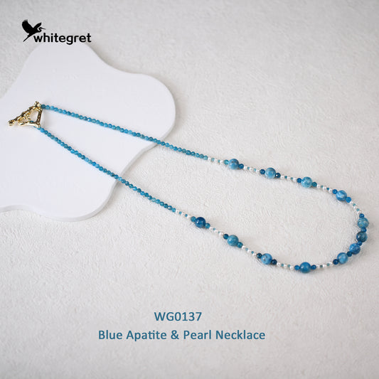 [WG0137] Blue Apatite Necklace