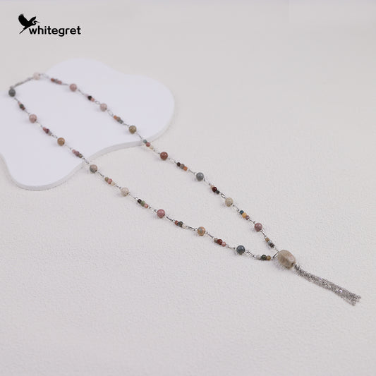 [WG0178] Handmade Alashan Agate Necklace