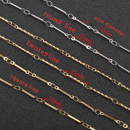 WG1063 four different stick chains-Vacuum Plating Waterproof Stainless steel chain