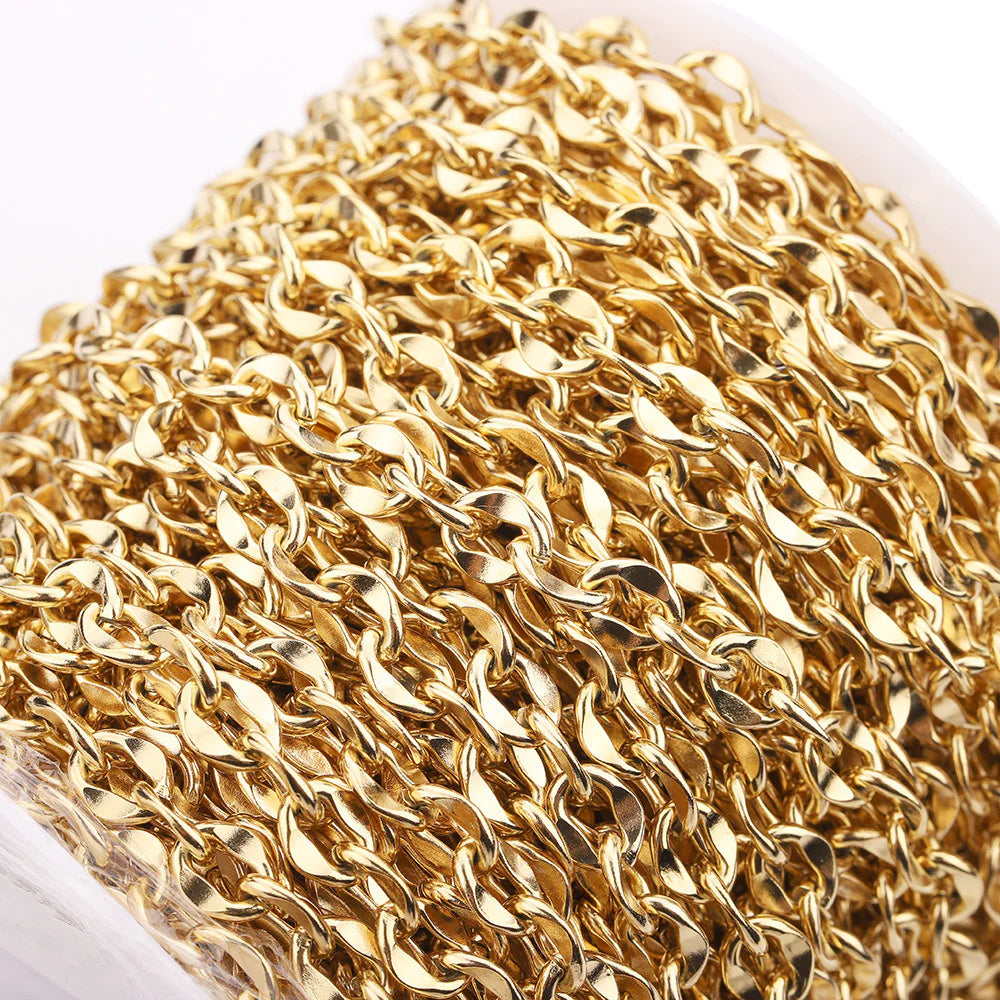 WG1039  7mm lip chain-Vacuum Plating Waterproof Stainless steel chain