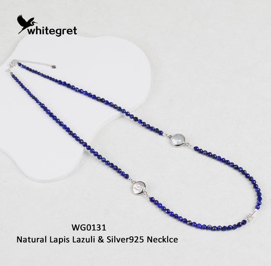 [WG0131] Lapis Lazuli & Silver925 Necklace