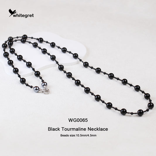 [WG0065] Black Tourmaline Necklace new original handmade design 2024 diy fashion jewelry girl Birthday Daily gifts