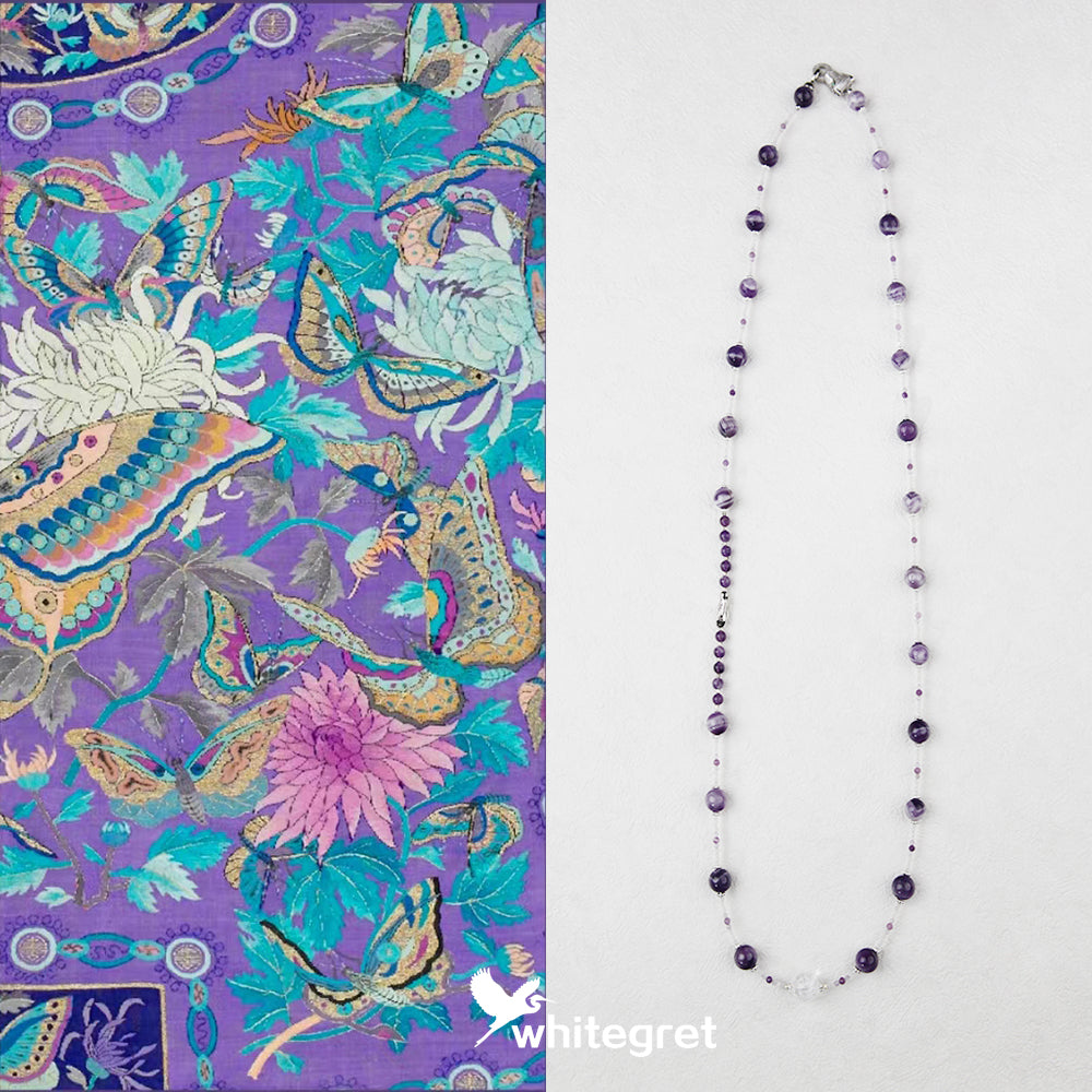 [WG0005] Natural Crystal Amethyst Necklace sweater chain Bracelet valent 2024 new year gift handmade diy  Anniversary Auspicious Birthday Daily Engagement Wedding gifts