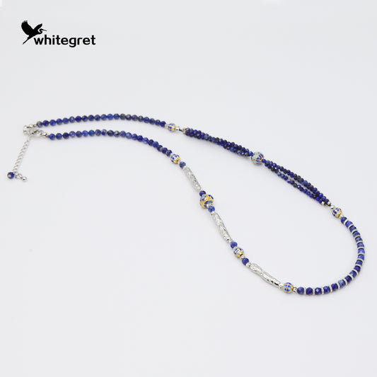 [WG0063]  Natural Crystal Lapis Lazuli Necklace