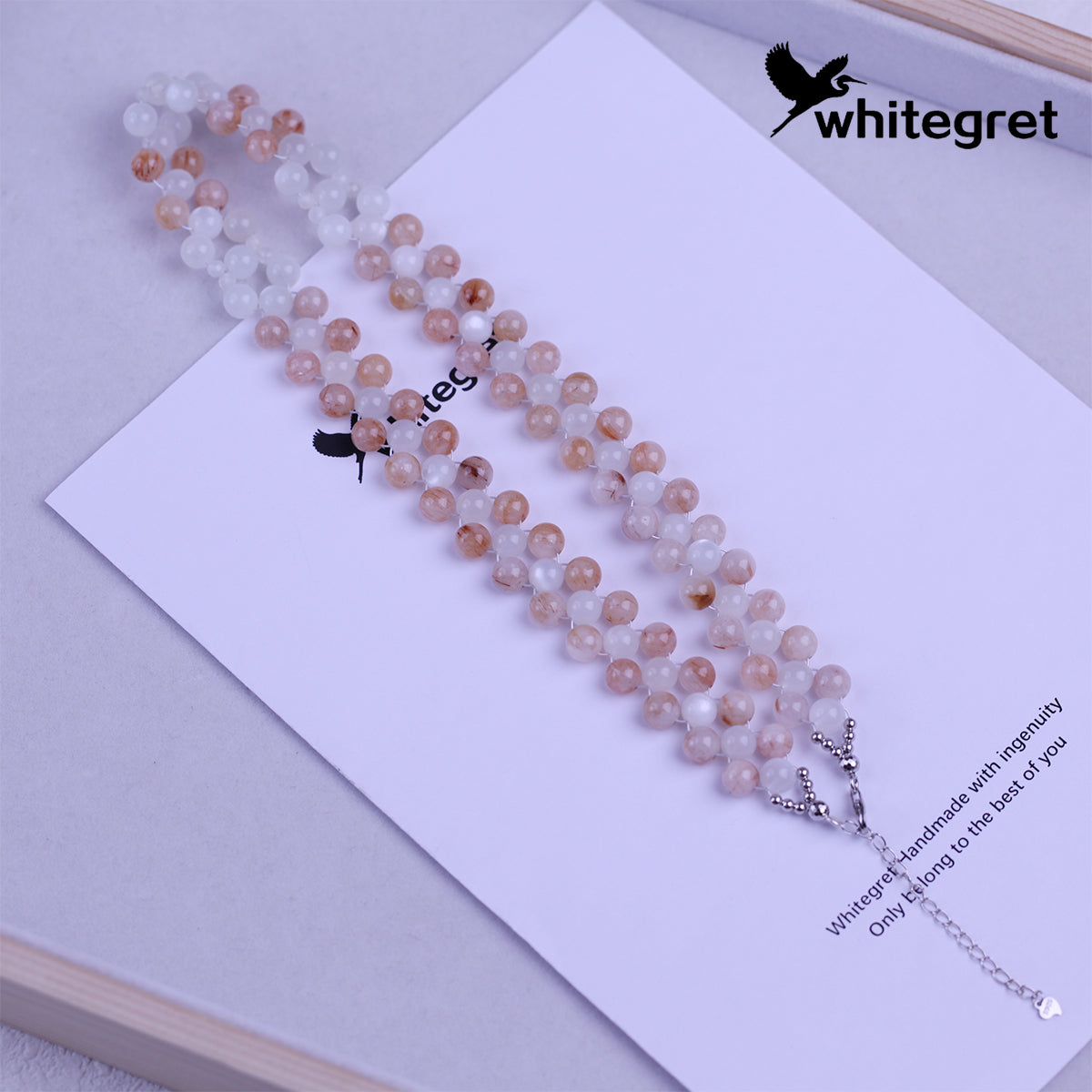 [WG0097] Natural Crystal Red Hematoid & Moonstone & Silver925 Necklace 2024 new handmade diy jewelry design for girl women Birthday Daily gift