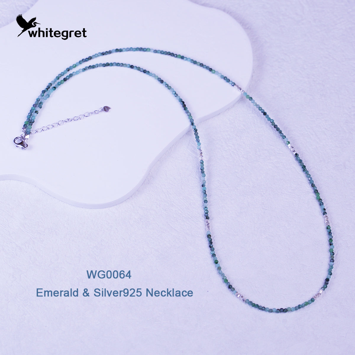 [WG0064] High Quality Emerald & Silver925 Necklace new original handmade design 2024 fashion jewelry diy girl Birthday Daily gifts