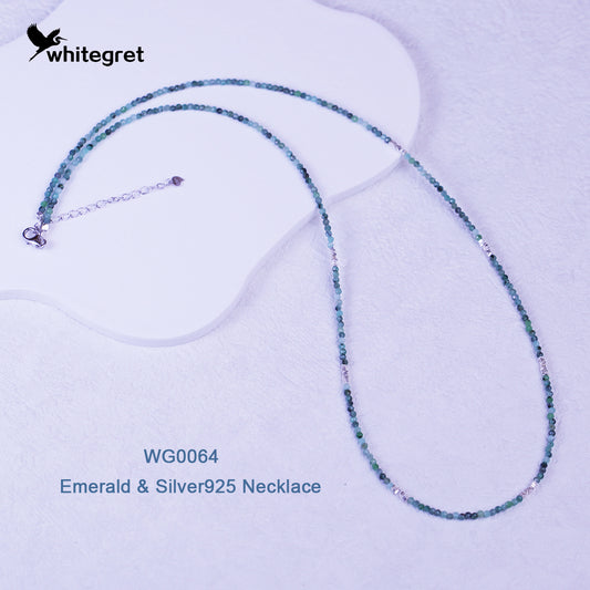 [WG0064] High Quality Emerald & Silver925 Necklace new original handmade design 2024 fashion jewelry diy girl Birthday Daily gifts