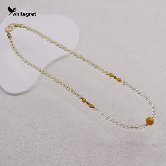 [WG0194] Natural Crystal Citrine Necklace