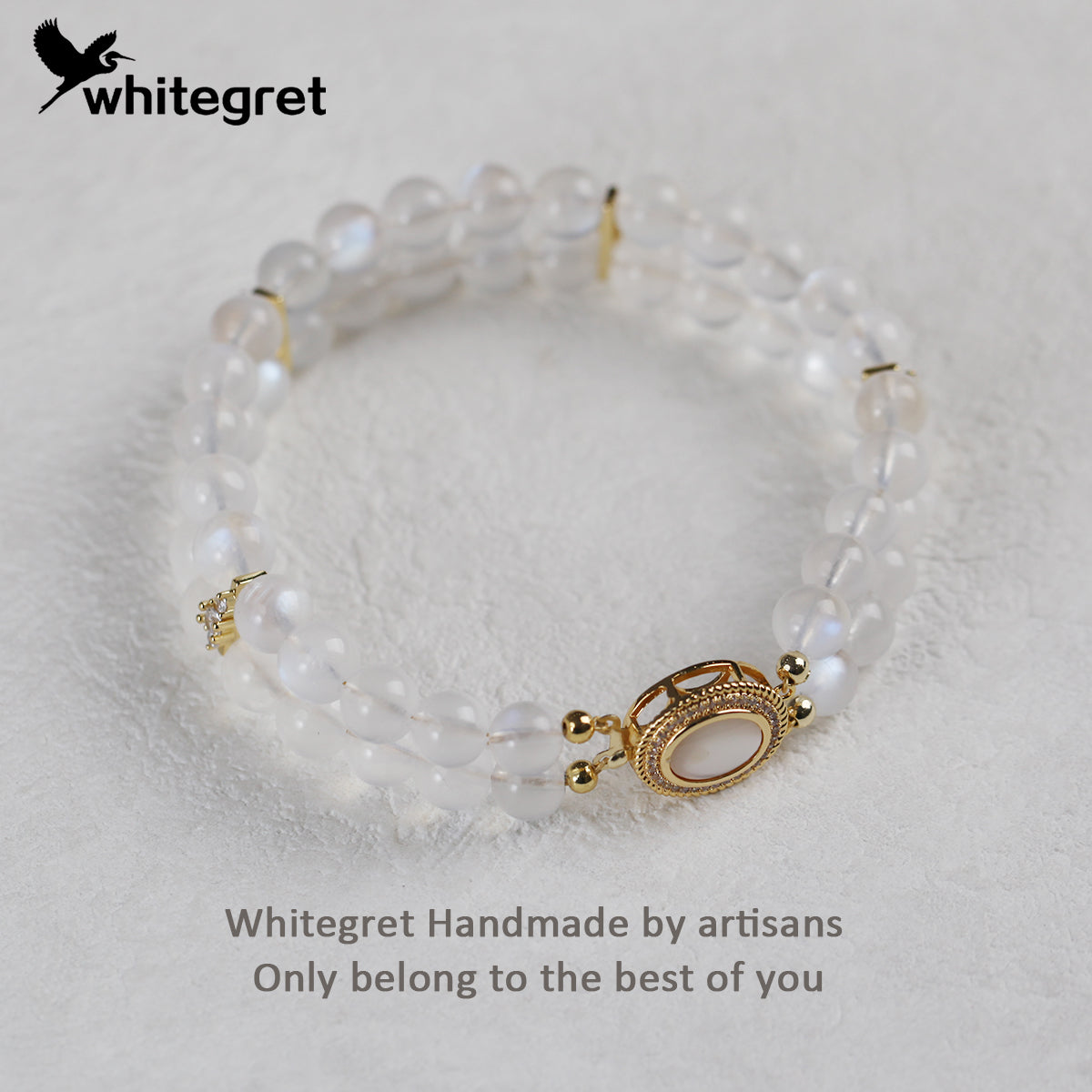 [WG0107] Blue Moonstone Bracelet with double lines