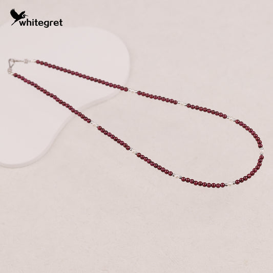 [WG0219] Natural Purple Garnet & Silver925 Necklace combo set
