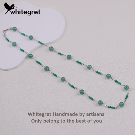 [WG0176] Handmade Green Strawberry Quartz Crystal Necklace