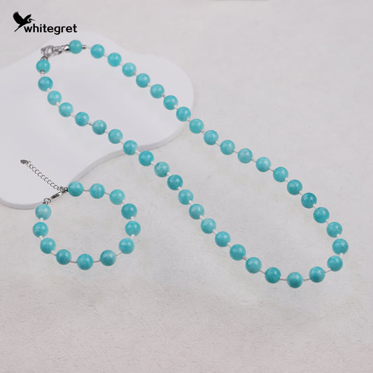 [WG0200] Amazonite & magnesite Necklace and Bracelet