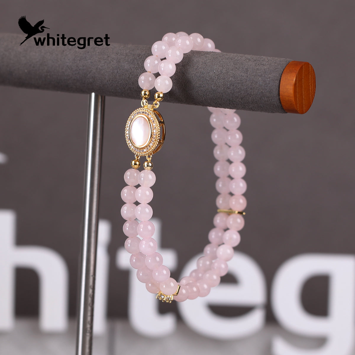 [WG0103] Natural Crystal Rose Quartz Bracelet  new original handmade diy double link jewelry design girl wowen Birthday Daily gifts-PROTECTION-LOVE