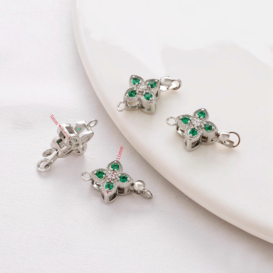 [WG1125] Four Leaves Clasp with sliver or gold color for jewelry diy