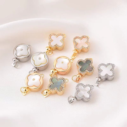[WG1216] Four Leaf shell Clasp