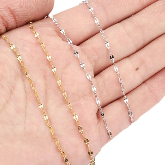 WG1015   2mm lip Chain-Stainless Steel Waterproof DIY chain