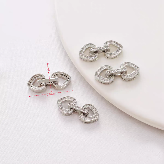 [WG1127] silver heart clasp for jewelry diy