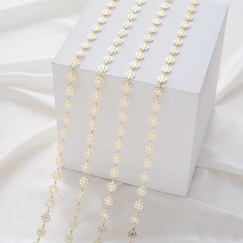 [WG1180] 1M smiley face sunflower  chain for jewelry diy