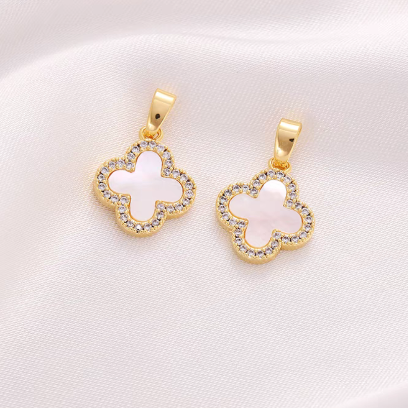 [WG1215] 14k Four Leaf Pendant & Charm