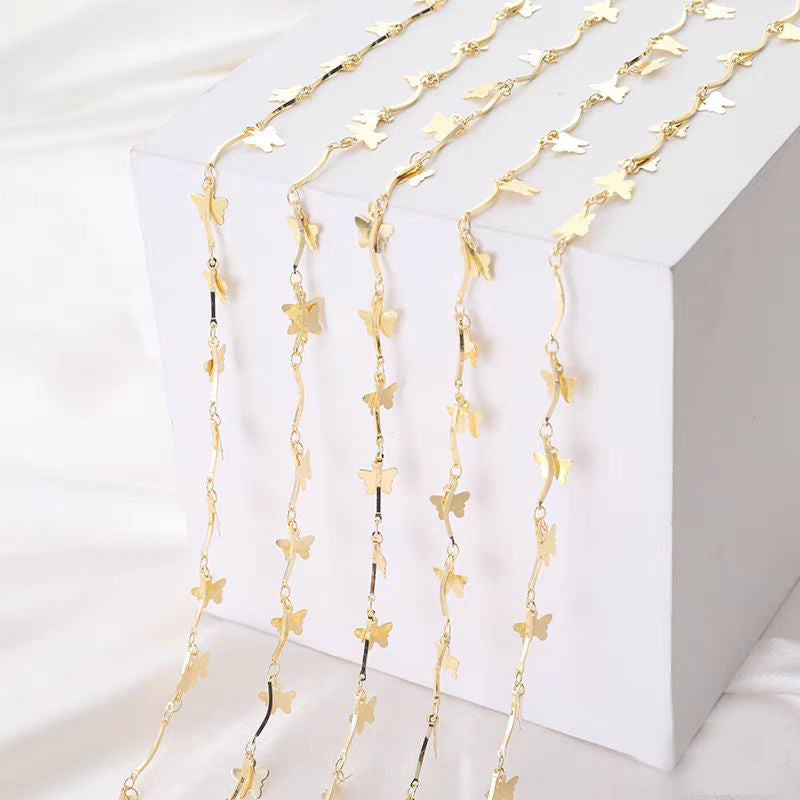 [WG1155] 1M butterfly chain-vacuum plating waterproof chain for jewelry diy