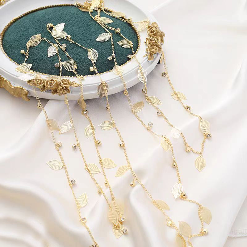 [WG1154] 1M leaves Chain-Vacuum Plating waterproof Jewelry DIY Chain