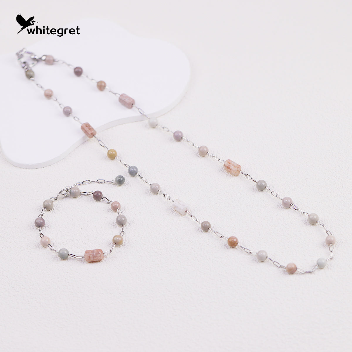 [WG0181] Handmade Alashan Agate Necklace Bracelet or combo set