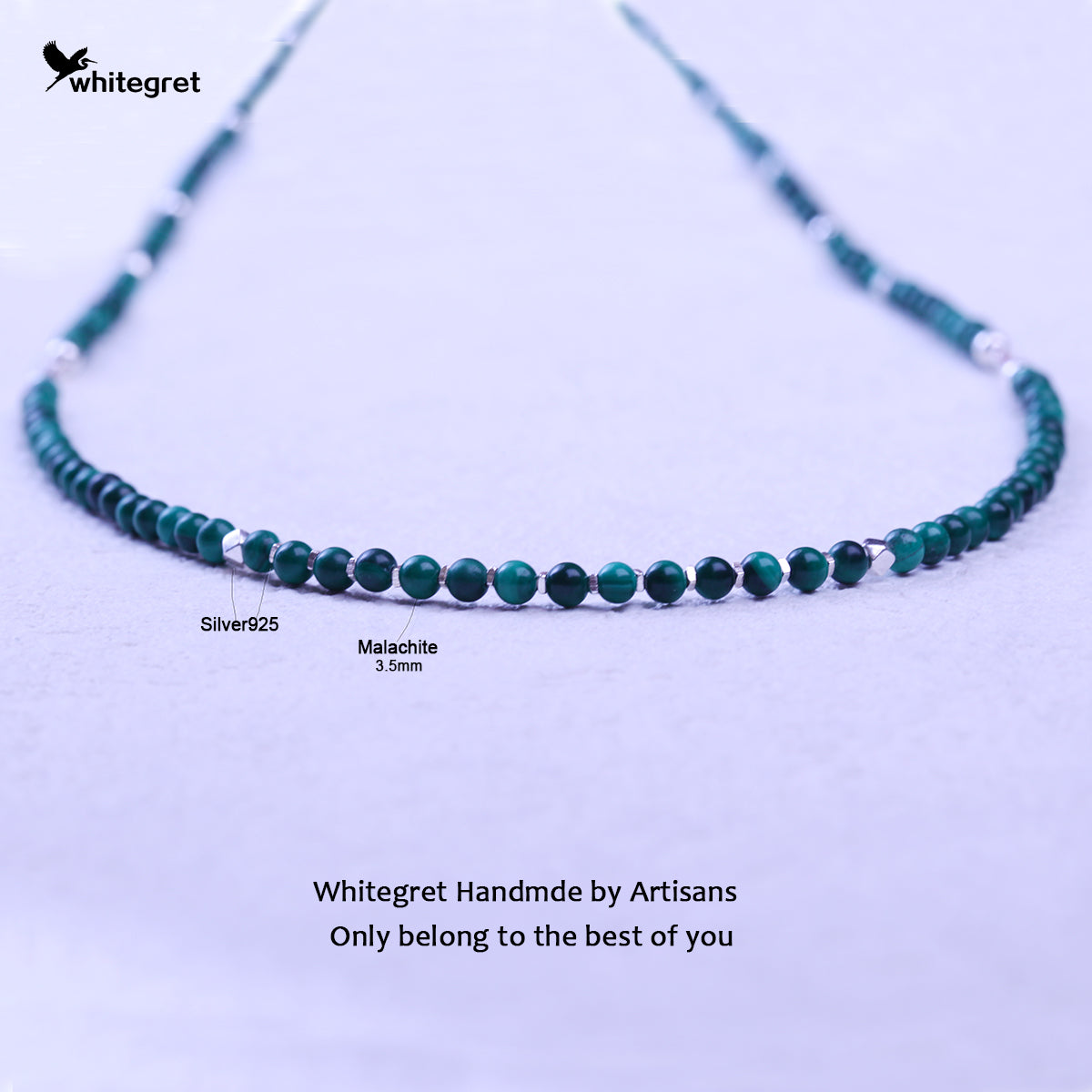 [WG0066] Natural Malachite & Silver925 Necklace new original handmade design 2024 fashion jewelry diy Daily Birthday girl gifts