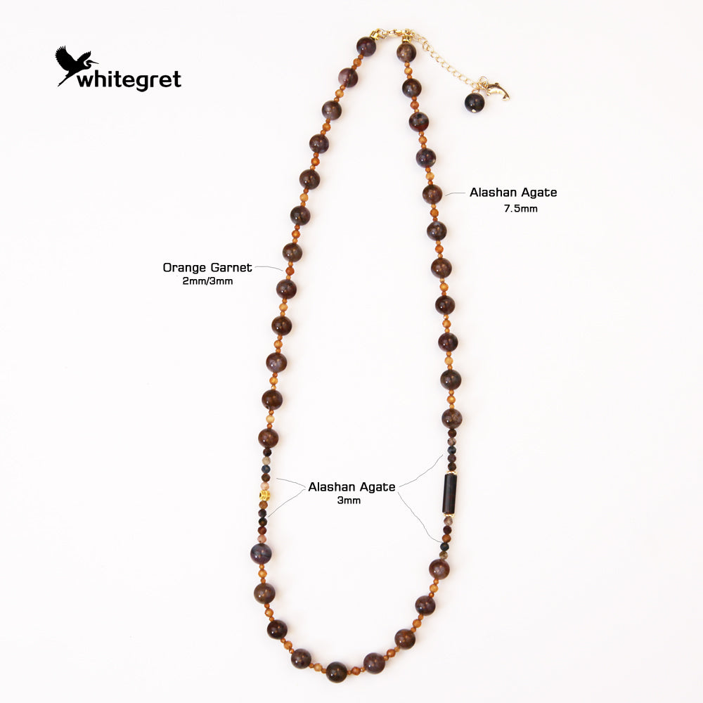 [WG0014]  Alashan Agate Necklate original deisign sweater chainnew year 2024 new year valent Birthday Daily gifts Birthday over ＄25 free shipping