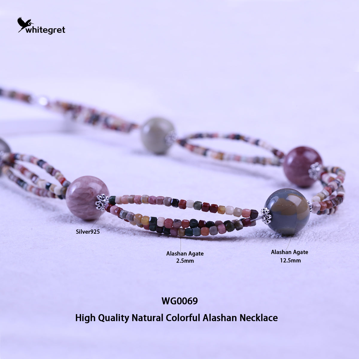 [WG0069] Natural Colorful Alashan Necklace  high quality new original handmade design 2024 fashion jewelry diy girl Daily Birthday gifts