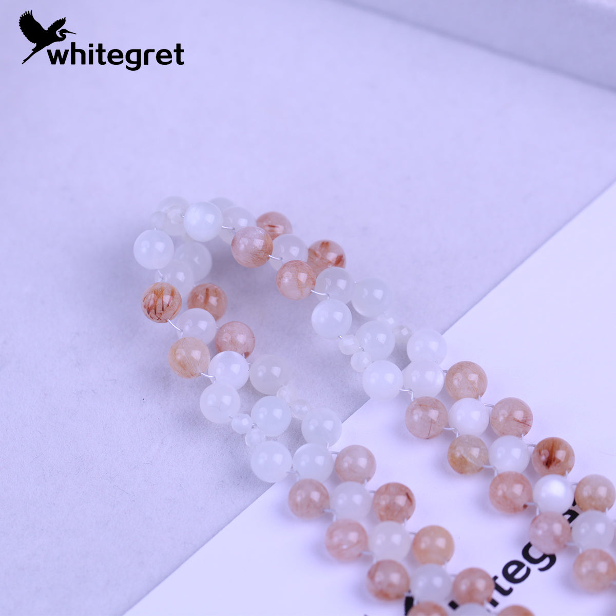 [WG0097] Natural Crystal Red Hematoid & Moonstone & Silver925 Necklace 2024 new handmade diy jewelry design for girl women Birthday Daily gift