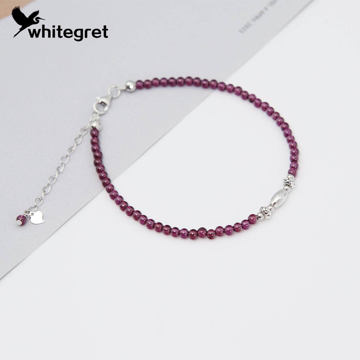 [WG0033] Purple Garnet & silver925 Bracelet new fashion girl Birthday Daily gifts over ＄25 free shipping