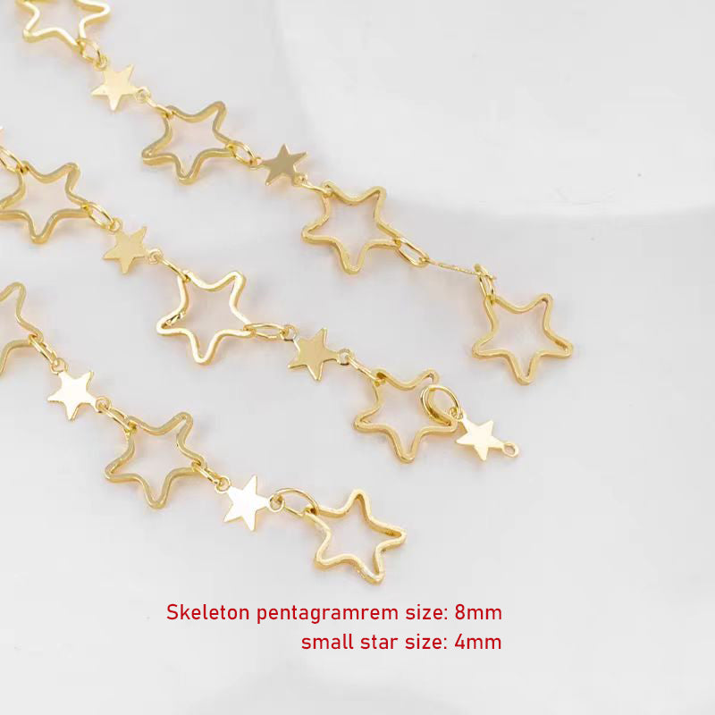 [WG1143] 1M  Star Chain with 14k gold plated-Vacuum Plating waterproof Jewelry DIY Chain
