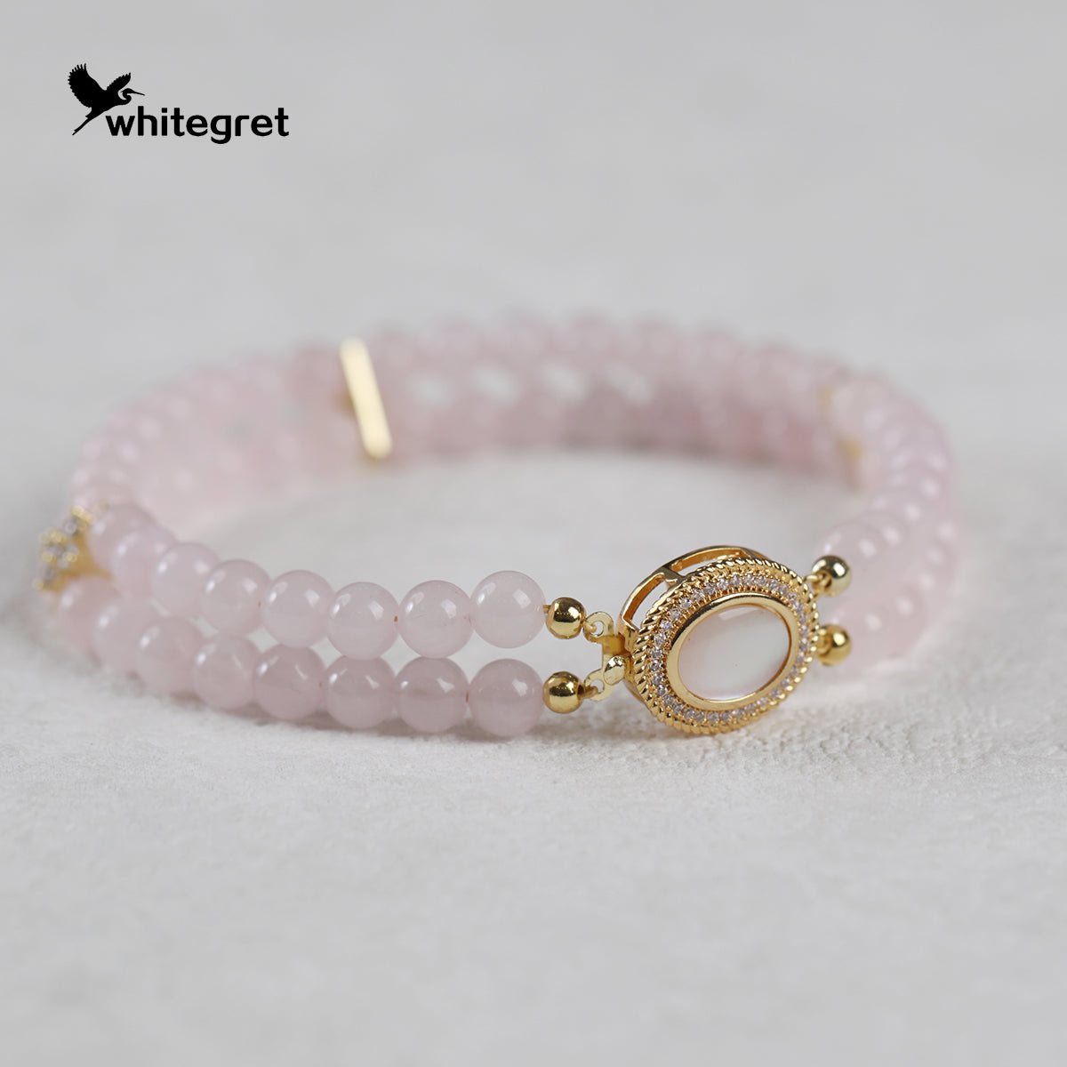 [WG0103] Natural Crystal Rose Quartz Bracelet  new original handmade diy double link jewelry design girl wowen Birthday Daily gifts-PROTECTION-LOVE