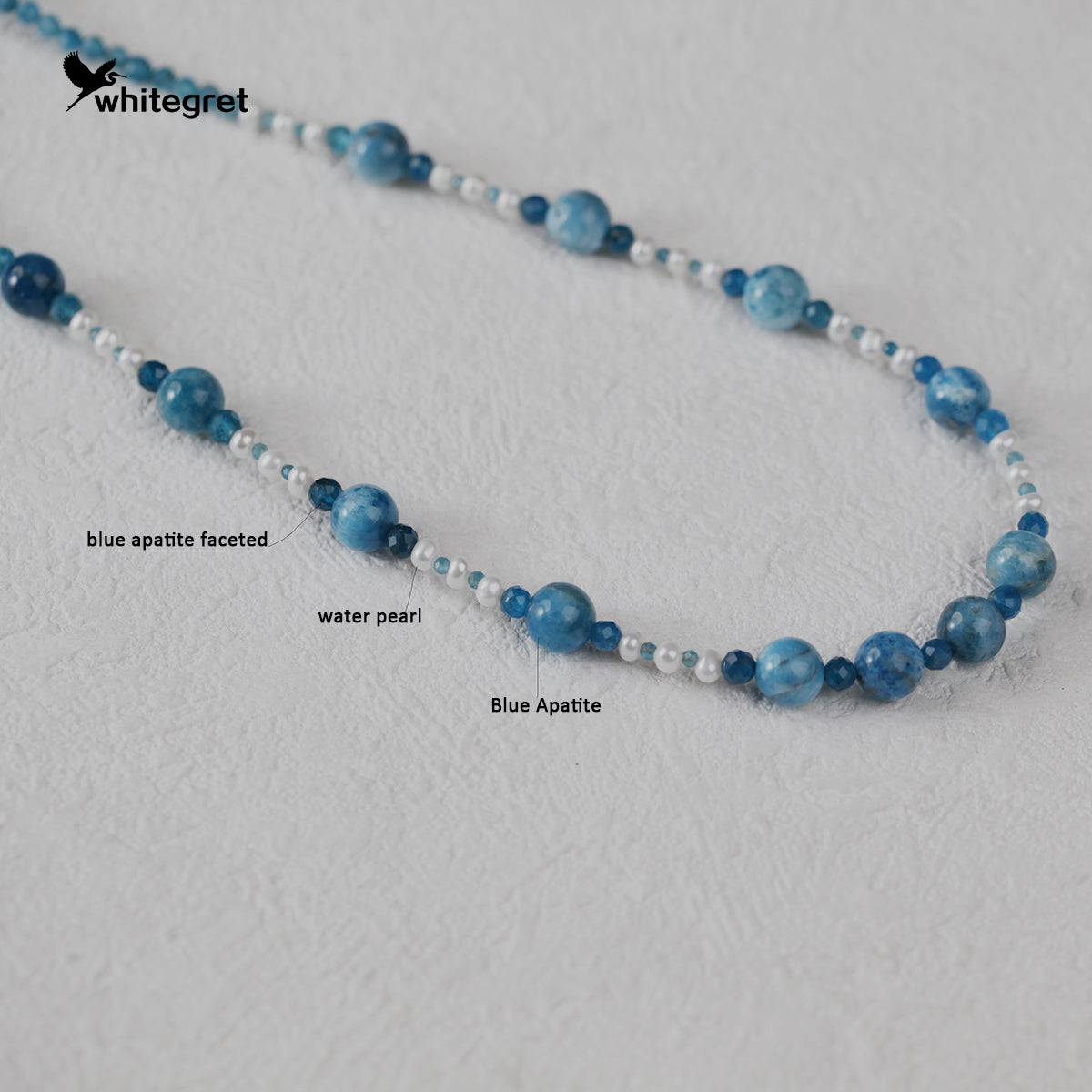 [WG0137] Blue Apatite Necklace