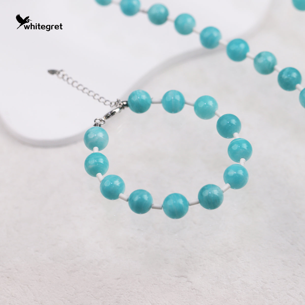[WG0200] Amazonite & magnesite Necklace and Bracelet