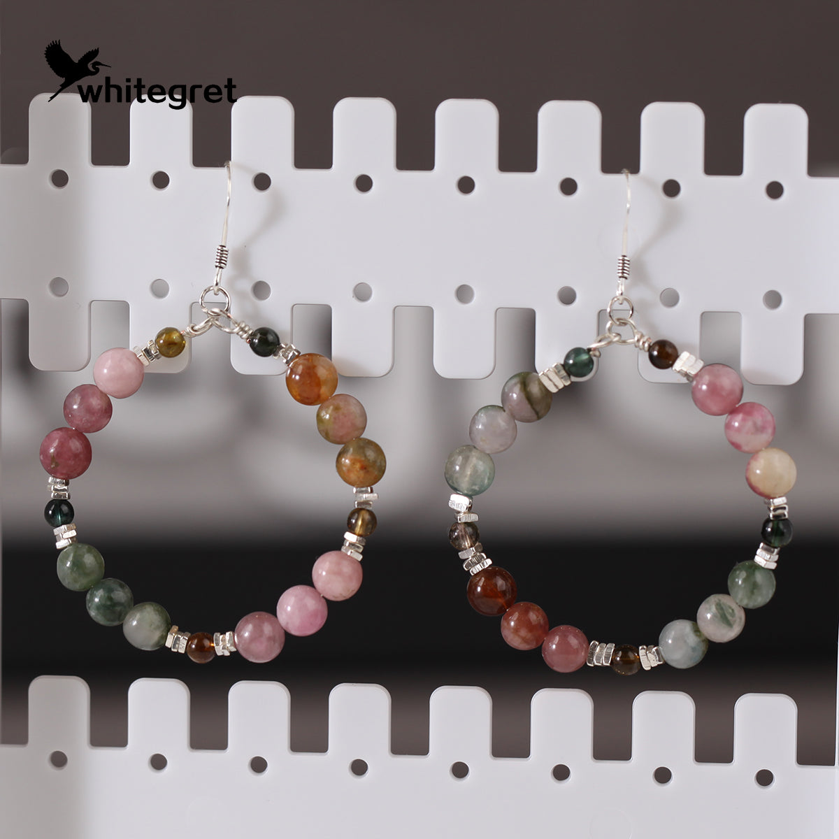 [WG0144] Natural Tourmaline & Silver925 Earrings