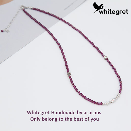 [WG0032] Purple garnet & silver925 Necklace new fashion girl necklace Birthday Daily valent gifts