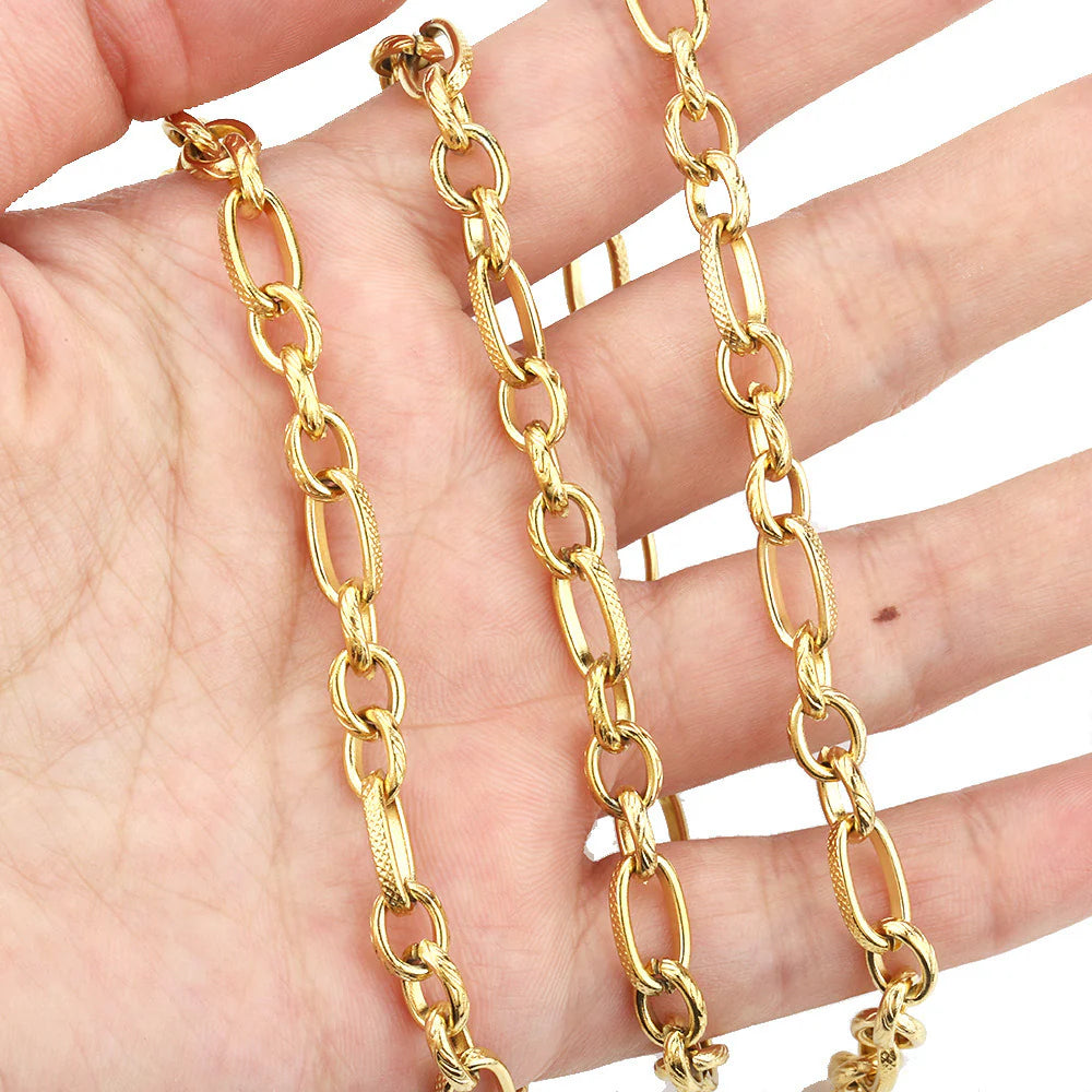 WG1035 Emboss chain-Vacuum Plating Waterproof Stainless steel diy chain