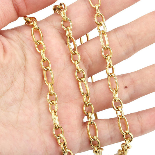 WG1035 Emboss chain-Vacuum Plating Waterproof Stainless steel diy chain