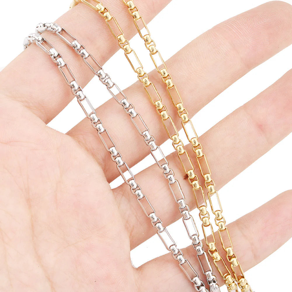 WG1066 3:1 Square pearl chain-Vacuum Plating Waterproof Stainless steel chain